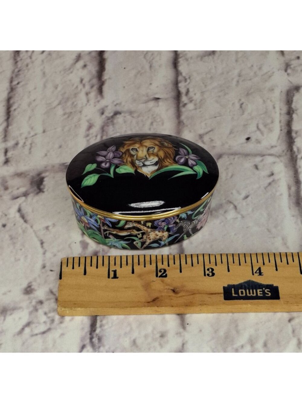 Franciscan Fine China Menagerie BK Oval Trinket Box Gold Trim by Jane St. Gaston - Picture 5 of 7